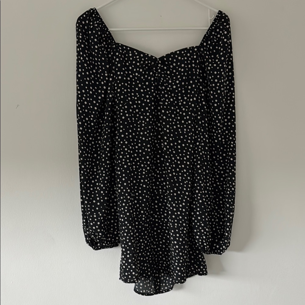 Missguided Black and White Polka Dot Blouse